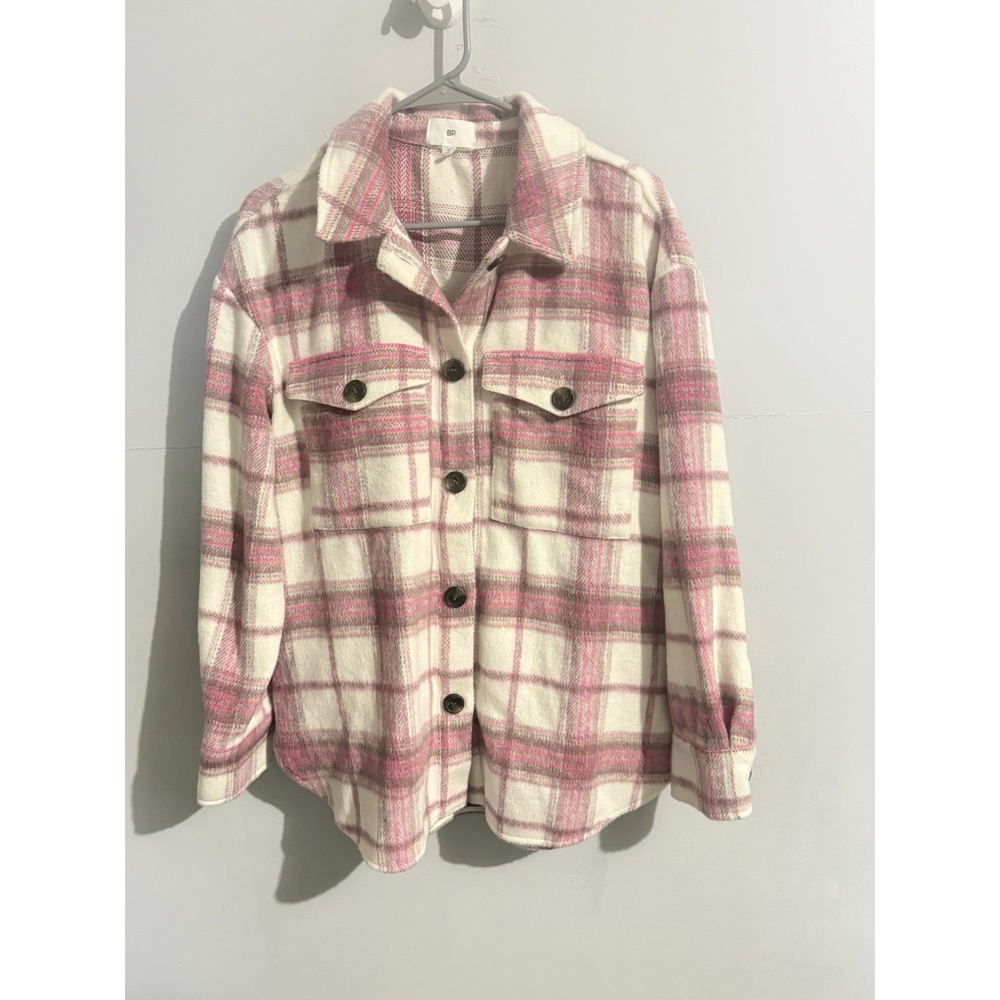 Nordstrom BP Women's‎ Pink Thick Plaid Shacket Size M